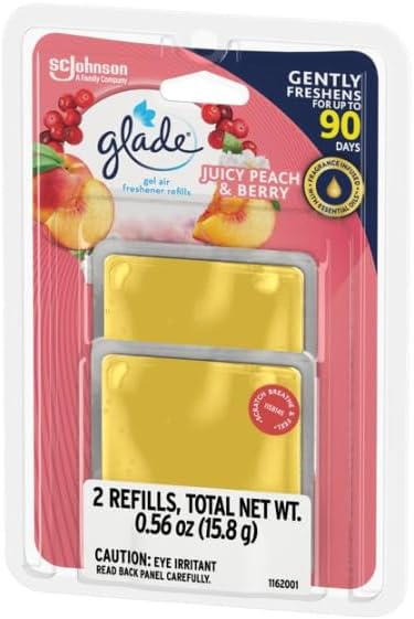 Glade Gel Air Freshener, 2 Count Refills, Juicy Peach & Berry, 0.56 oz...