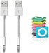 Amicable USB Date Cable Replacement for iPod Shuffle Charger Cable,(2-Pack) 3.5mm Jack/Plug to USB Power Charger Sync Data Transfer Cable for iPod...