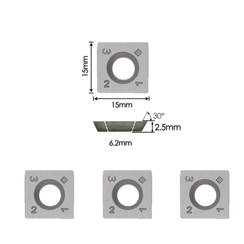15mm Square Straight Carbide Inserts for woodturning, 15×15×2.5mm Replacement Cutter Knives for Woodworking Fits Spiral, Helical Planer Cutter, He...