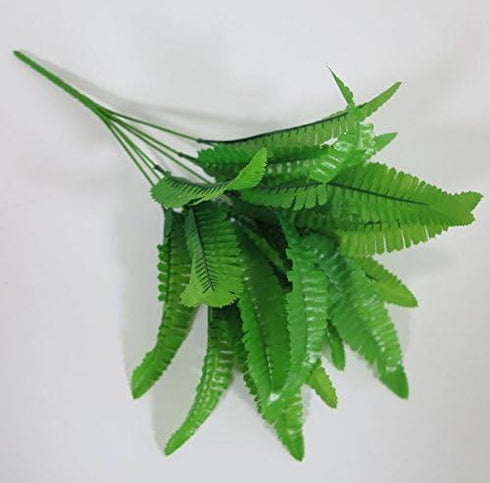 Leoyoubei 4 Bunches 14" Ferns Artificial Boston Fern Bush Plant,Faux Plant Shrubs Greenery Bushes Indoor Outside,Hanging Basket Planter Decor for ...