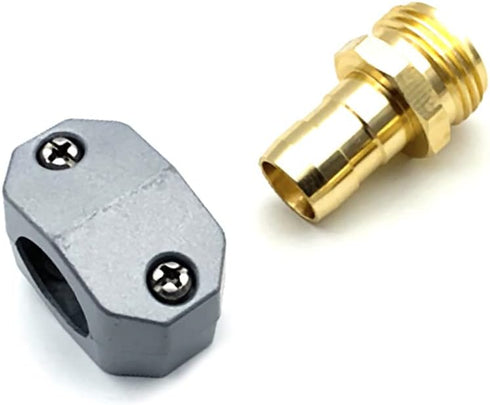 Garden Hose End Aluminum Garden Hose Mender Hose Repair Fittings Coupler Repair Kits Metal Hose Mender for 5/8" and 3/4" Garden Hoses, Male...