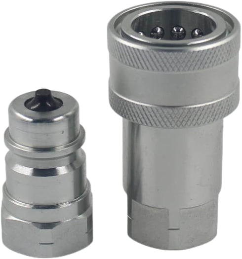 1/4" NPT ISO 7241-A Hydraulic Quick Connect Couplers Set Tractor Hydraulic Quick Disconnect Coupler Hydraulic Coupling...