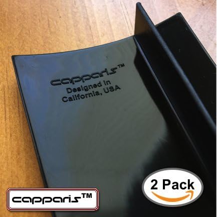 Capparis Kitchen Silicone Stove Counter Gap Cover, Easy Clean Heat Resistant Wide & Long Gap Filler, Seals Spills Between Counter, Stovetop, Oven, Washer & Dryer, Set of 2 (25 Inches, Black)