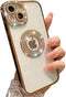 Casechics Compatible with iPhone Case,Luxury Glitter Bling Sparkly Diamond Rhinestone Bumper Camera Lens Protection Transparent Clear Soft Shockpr...