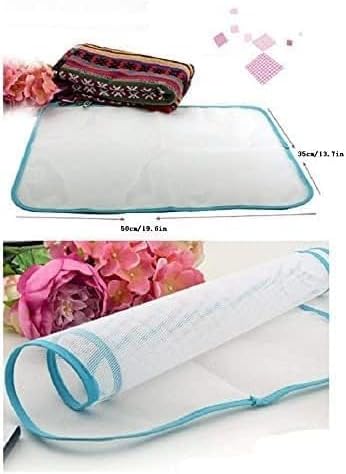 3Pcs Blue Protective Ironing Scorch-Saving Mesh Pressing Pad Mesh Cloth, No Melt Pressing Cloth for Easy Ironing and Protection,50x35 Deft Process...