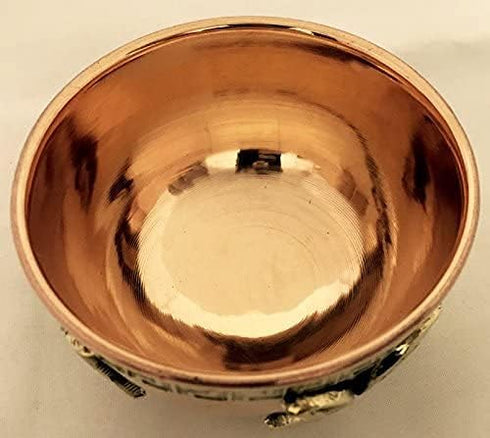 Seven Chakras Copper Offering Bowl 3", Great for Altar use, Ritual use, Incense Burner, smudging Bowl, Decoration Bowl, offering Bowl - New Age Im...