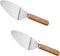 2Pcs Wooden Handle Pizza Shovel pizza spatula pizza cake holder cake server pie server pie cutter baking grilling cheese metal spatula for cooking...