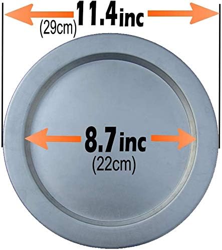 Kunefe Plate - Kunafa plate large 4-8 servings set of 2 silver color aluminum pans tray kataifi kunafeh knafeh cooking and serving plates for shre...