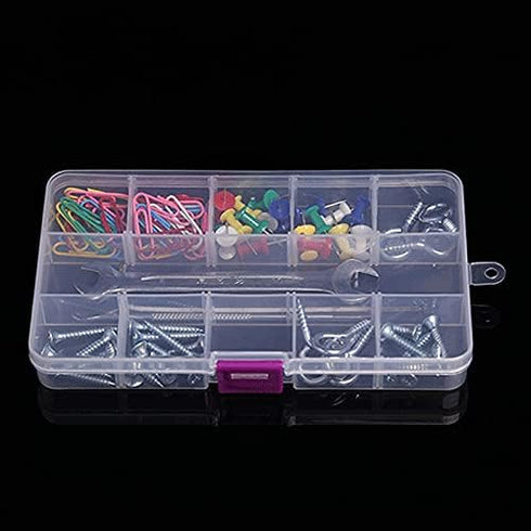OriGlam 1pcs 17x10CM Plastic Organizer Storage Box with Adjustable Dividers, Jewelry Storage Container Box for Office Supplies Beads Crafts Fishin...