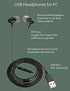 USB Earbuds Headphones for Computer, Noise-Isolation in-Ear Earphones with Microphones, USB DAC & 1.8M Cord, Universally Compatible with Laptop, D...