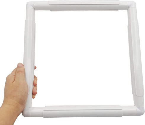 11 X 11" Plastic Cross Stitch Frame Square Embroidery Hoop White DIY Sewing Tools Sewing Hoop Handhold Craft Clip Embroidery Snap Frame Hoop for C...