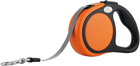 Retractable Dog Leash for Walking, Jogging, Training | One Button Brake with Premium Handgrip Suitable for Dogs up to 44Lbs, 16ft Long (Orange)...