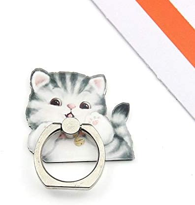4Pcs Phone Ring Holder Stand, Cute Dogs Cats Butterfly Animal 360 Rotation Finger Ring Grip Kickstand Mount for Cellphones and Tablets (Cats Ring)...