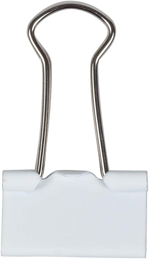 JAM PAPER Colorful Binder Clips - Small - 3/4 Inch (19 mm) - White Binderclips - 25/Pack...