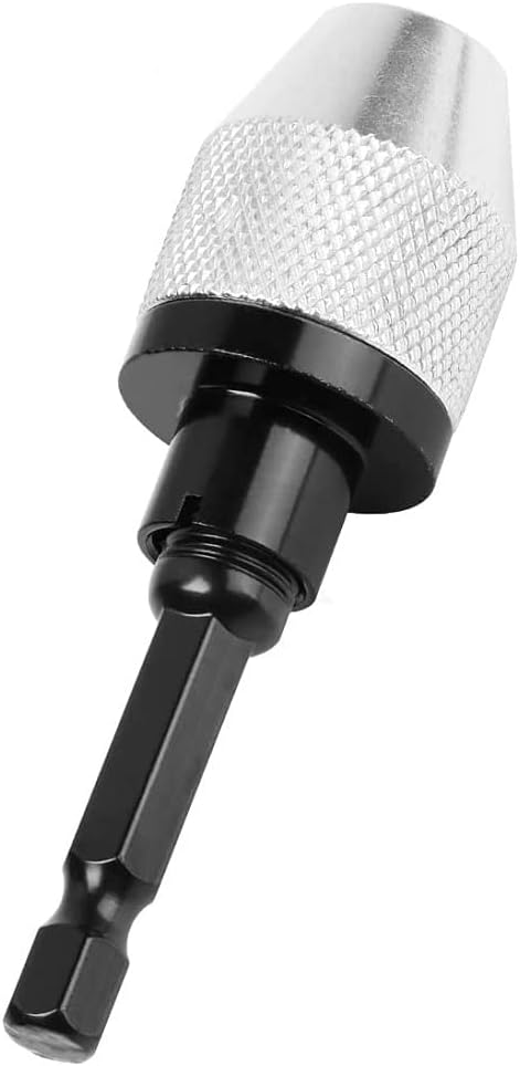 Fixinus 2 Pieces Keyless Drill Chucks - 1/4 Inch Hex Shank Drill Bit Adapter, Fast Change Converter Extension Screwdriver Drill Adapter for Impact...