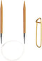 ChiaoGoo Bamboo Patina 40 inch (102cm) Circular Knitting Needles US Size 5 (3.75mm) 2040-5 with Stitch Holder...
