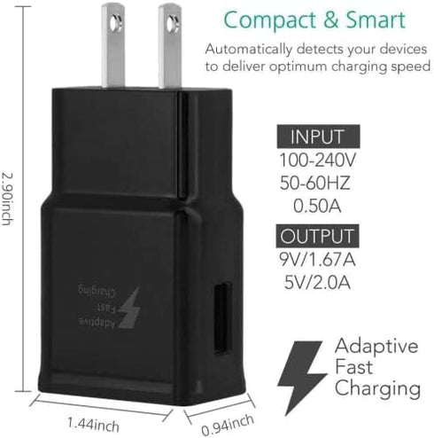 Adaptive Fast Wall Adapter Micro USB Charger for Motorola Moto E5/E5 Plus/E5 Play/E6/E6 Plus/E7 Plus/E6i Cruise Bundled with UrbanX Micro USB Cabl...
