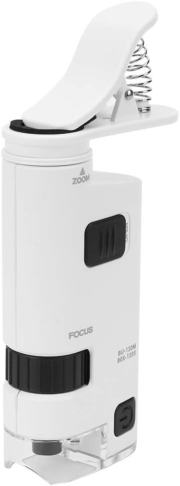 80-120X LED Cell Phone Microscope Mini Smart Phone Lens Magnifier Magnifying Clamp Fit for Industrial Jewelry Circuit Board Printing Detection...