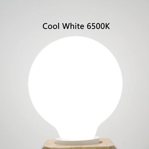 G25 LED Light Bulbs 7W Round Light Bulbs 60 Watt Equivalent Cool White 6500K E26 Medium Base G80 Globe Shape LED Glass Vanity Light Bulbs for Mirr...
