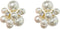 Pearl Flower Round CZ Stud Earrings for Women Dainty 925 Sterling Silver Post 14K Gold Plated Huggie Piercing Hypoallergenic Statement Studs Pin F...