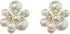 Pearl Flower Round CZ Stud Earrings for Women Dainty 925 Sterling Silver Post 14K Gold Plated Huggie Piercing Hypoallergenic Statement Studs Pin F...