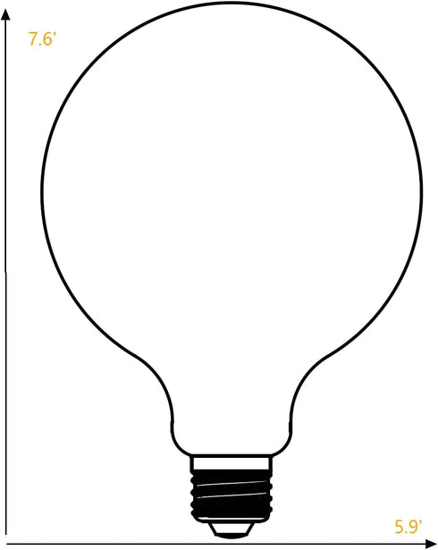Liii&ARTMAN LED Large Globe Oversized Big Bulb 5.9' G47/ G150 7W E26 Dim to Warm 2000K-2800K High Color Accuracy CRI95 Flick-Free Matt Opal Porcel...
