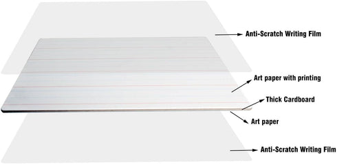Dry Erase Lined Whiteboard for Kids, White board with Lines for Writing, Handwriting Practice Board for School and Homeschool Supplies...