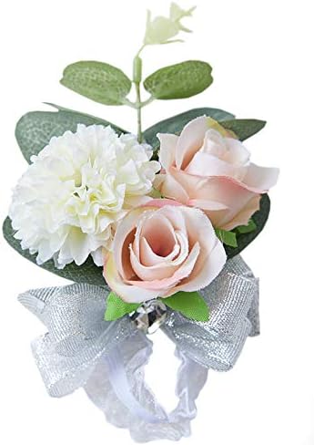 MOJUN Boutonniere and Wrist Corsage Set Wedding Flowers Accessories Prom Suit Decoration...