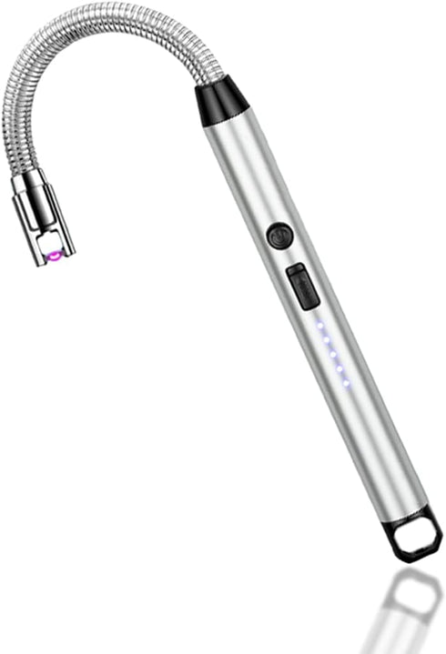 Candle Lighter Electric Lighter Rechargeable Arc Lighter with LED Battery Display360° Flexible Neck Flameless Grill Long Lighters for Light Candle...