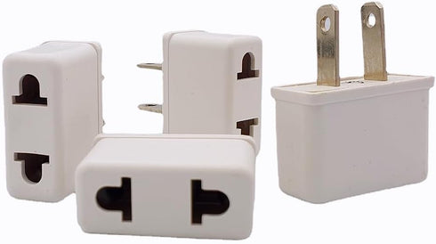 European to US Plug Adapter, 4 Pack Universal Input UK/EU/AU/Asia to USA/Canada/Mexico Adapter Travel Power Plug Adapter Converters(White)...