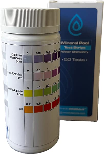 Water Chemistry Test Strips for Mineral Pools - Test for pH, Alkalinity, Calcium, and Low Chlorine...