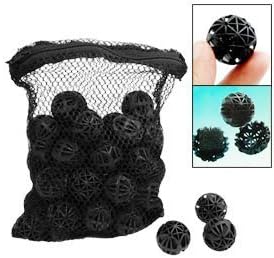 CNZ® 50pcs 1-inch Black Aquarium Fish Tank Filter Bio-balls Filtration Media, 2-pack …...