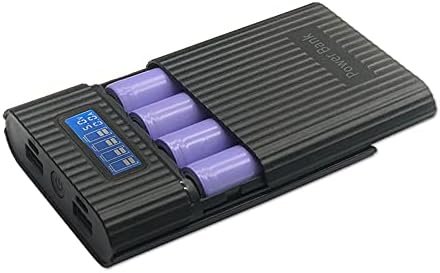 Battery Charger Case,Portable DIY Power Bank Box with LCD Display 2 USB Output,Micro and Type c Input, Smart Charger for 3.7v Li-ion Rechargeable ...