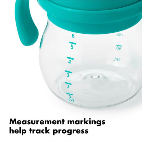OXO Tot Transitions Soft Spout Sippy Cup with Removable Handles, Teal, 6 Ounce...
