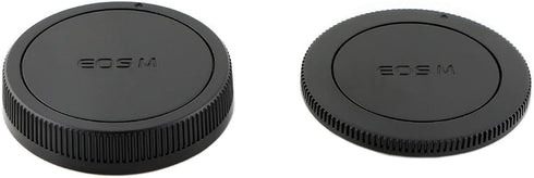 2 Pack Rear Lens Cap and Camera Body Cap Cover Kit for Canon EOS M200 M100 M50 M50 Mark II M10 M5 M6 M6 Mark II M3 M2 M and More EF-M Mount Mirror...