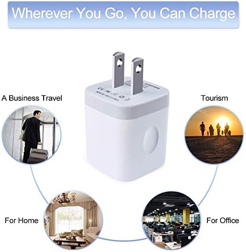USB Wall Charger, Charging Adapter 3Pack 2.1A Dual Port USB Wall Charging Plug Block Head Box Travel Charger Cube Compatible iPhone 16 15 14 13 12...