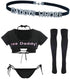 Algasan DADDY'S WHORE Rhinestone Choker Necklaces For Wife and Husband,Cosplay DDLG PU Leather Letters Collar Chokers For Lover,Gothic Punk Letter...
