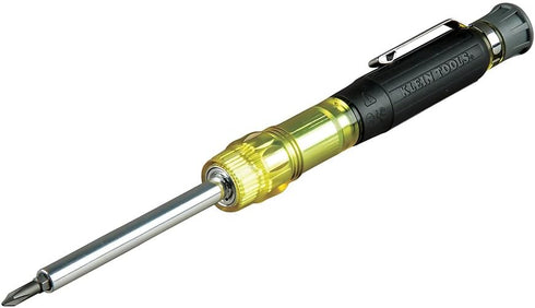 Klein Tools 32613 Multi-Bit Screwdriver, Precision HVAC 3-in-1 Pocket Screwdriver with Phillips, Slotted and Schrader Bits...