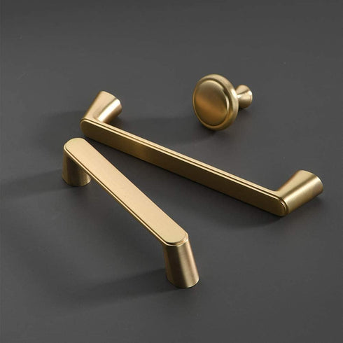 Myxekllo 4 Pack Gold Cabinet Drawer Pulls, 5'' (128mm) Hole Center Brushed Brass Pulls Handles for Dresser Drawers Bathroom Cabinet Hardware...
