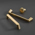 Myxekllo 4 Pack Gold Cabinet Drawer Pulls, 5'' (128mm) Hole Center Brushed Brass Pulls Handles for Dresser Drawers Bathroom Cabinet Hardware...