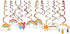 15Ct Rainbow Hanging Swirl Decorations - Sunshine Birthday Party Supplies Fan Decors...