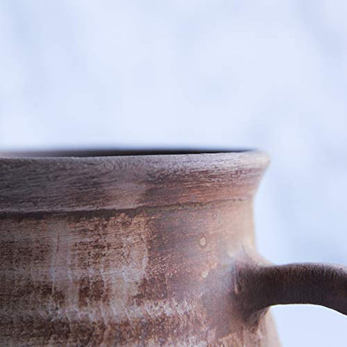 Coffee Mug Handmade Pottery Clay 8.5 oz Dark Rustic Eco Friendly Cup Handcrafted ceramic tea mugs with handle Coffee lovers gifts...