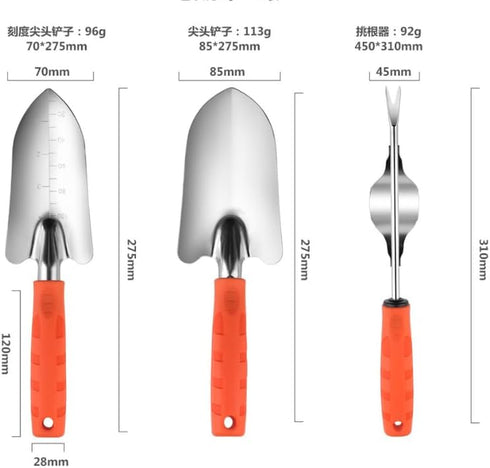 Flower Trowel, Garden Trowel for Planting and Transplanting Work, Working Width 8.5 cm, Stainless Steel Hand Shovel, Corrosion Protection 2210001-...