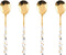 Stainless Steel Soup Spoon,Korean Dessert Spoon,White Gold Spotted Spoon for Home, Kitchen or Restaurant, Set of 4 Colour Spotted Soup Spoons, 8 I...