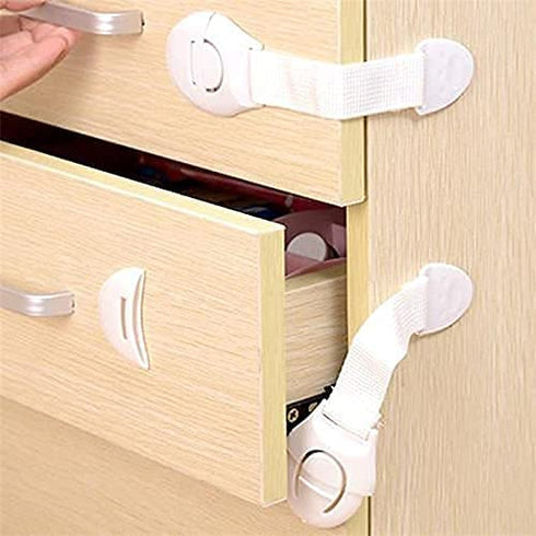 Child Proof Cabinet Locks (10 Pack) Baby Proofing for Oven, Refrigerator, Cabinets, Drawers, Door, Toilet Lock, Extra Strong Kids Safety Adhesive ...