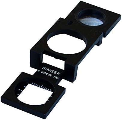 Binger 10x Compact Metal Folding Magnifier Optical Glass Linen Tester Promotion Folding Loup...