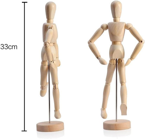 HSOMiD 12'' Artists Wooden Manikin Jointed Mannequin Perfect for Home Decoration/Drawing The Human Figure (A)...