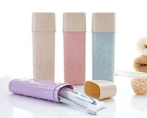 2PCS Portable PP Plastic Toothbrush Toothpaste Holder Case for Travel Use Color Random...