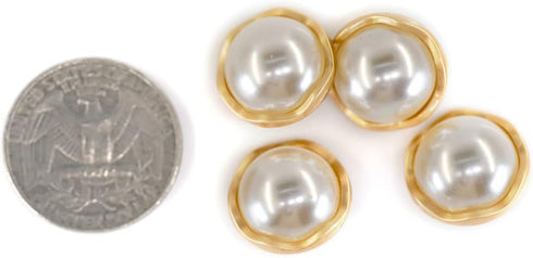 Matte Gold Faux Pearl Sewing Shank Buttons 20 Pcs - 18mm, 23/32"...