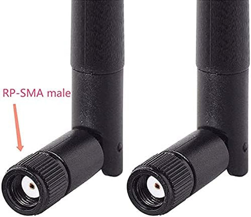 Bingfu Dual Band Wifi Antenna 2.4GHz 5GHz 5.8GHz 3dBi MIMO RP-SMA Male (2-Pack) + 2 x 12 inch u.fl to Rp-sma Cable for WiFi Router Wireless Mini P...